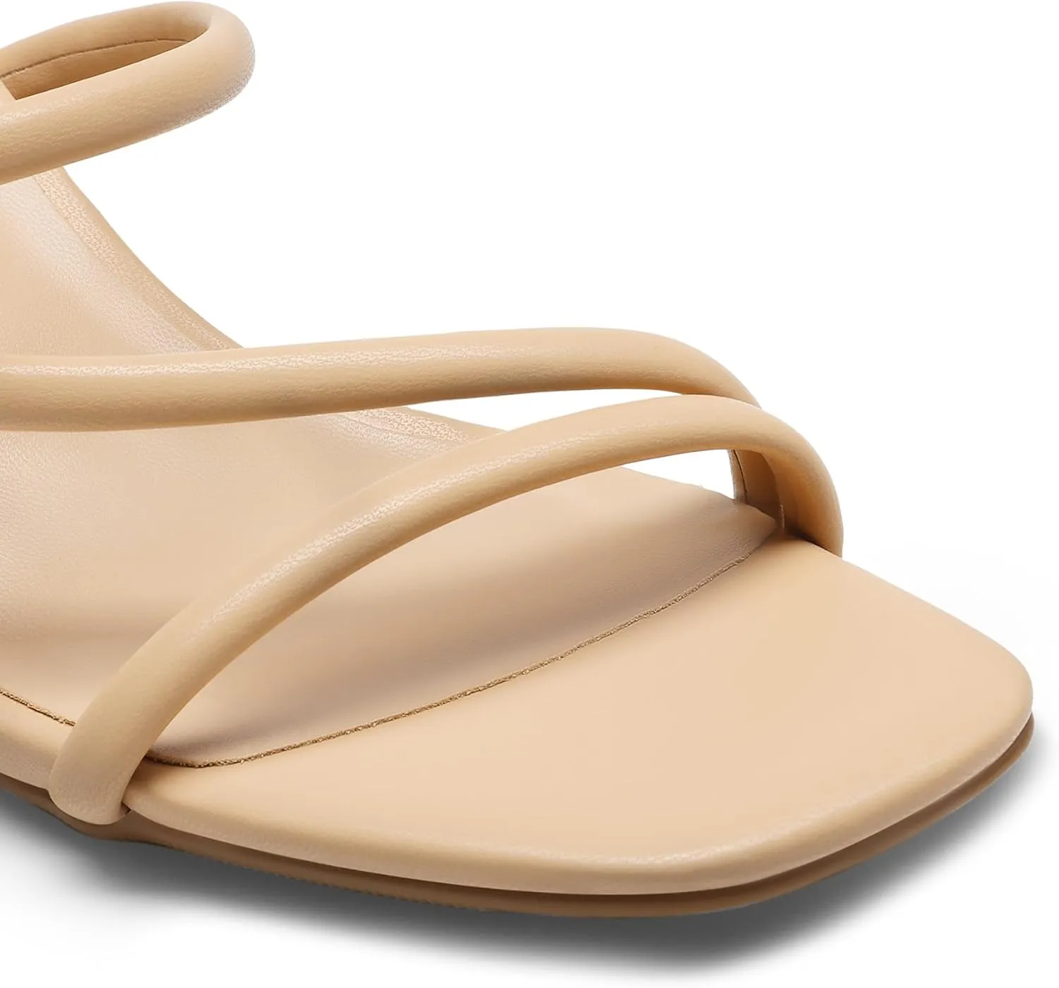 DREAM PAIRS Women's Strappy Heels Open Toe Low Chunky Heel Slip On Mules Square Block Sandals Dress Shoes