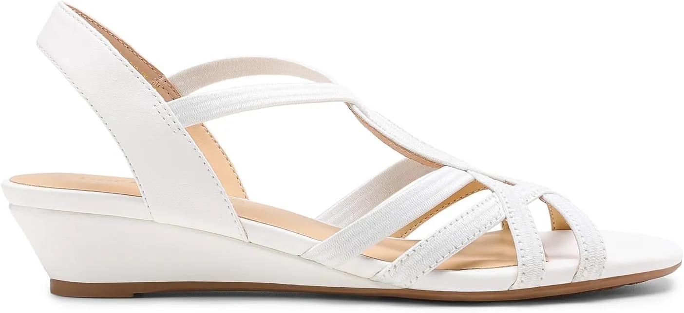 DREAM PAIRS Women's Strappy Wrapped Dressy Wedge Sandals Comfortable Low Heel Casual Summer Shoes