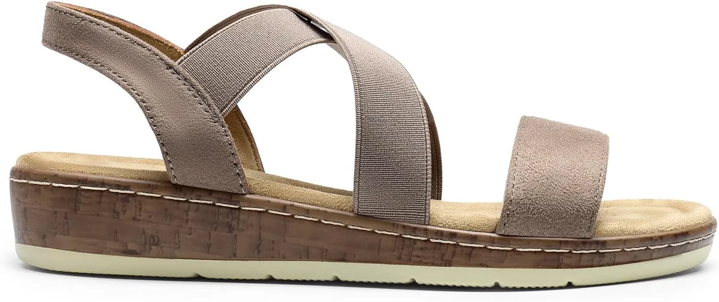 DREAM PAIRS Women's Summer Dressy Low Wedge Heels Comfortable Slip on Casual Flat Sandals for Walking Vacation