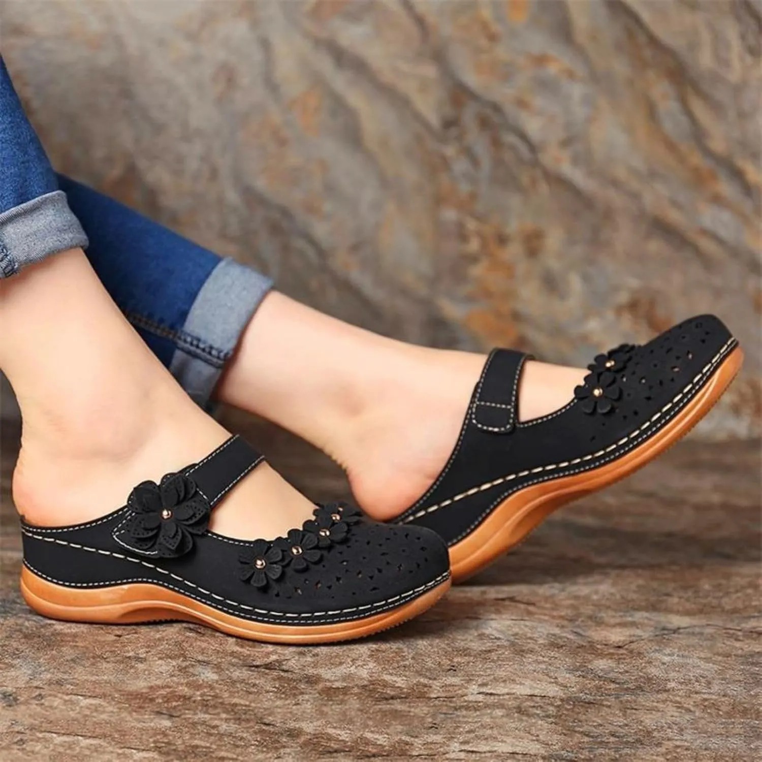Dressy Summer Sandals for Women 2025 Closed Toe Wedge Sandals Casual Walking Shoes Hollow Out Breathable Cooling Comfort Wear Shoes Office Work Sandal Lightweight Platform Sandal for Vacation Beach