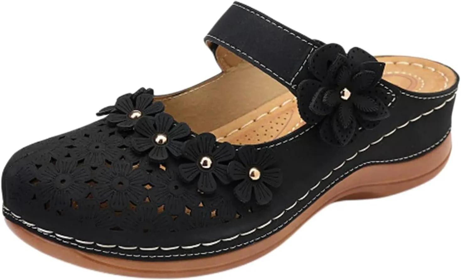 Dressy Summer Sandals for Women 2025 Closed Toe Wedge Sandals Casual Walking Shoes Hollow Out Breathable Cooling Comfort Wear Shoes Office Work Sandal Lightweight Platform Sandal for Vacation Beach