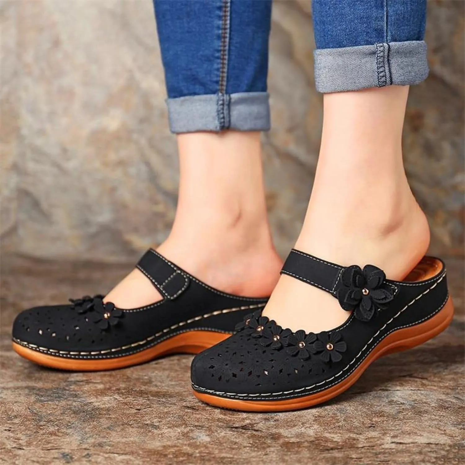 Dressy Summer Sandals for Women 2025 Closed Toe Wedge Sandals Casual Walking Shoes Hollow Out Breathable Cooling Comfort Wear Shoes Office Work Sandal Lightweight Platform Sandal for Vacation Beach