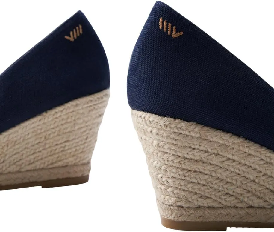 Dunes Canvas Espadrille Wedges with 2 ½” Heel Women's Sandals with Breathable Cotton Canvas and 100% Natural Jute Midsole for All Casual Occasions