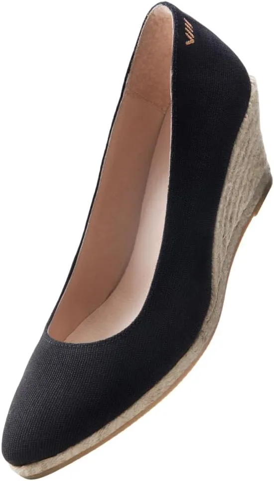Dunes Canvas Espadrille Wedges with 2 ½” Heel Women's Sandals with Breathable Cotton Canvas and 100% Natural Jute Midsole for All Casual Occasions