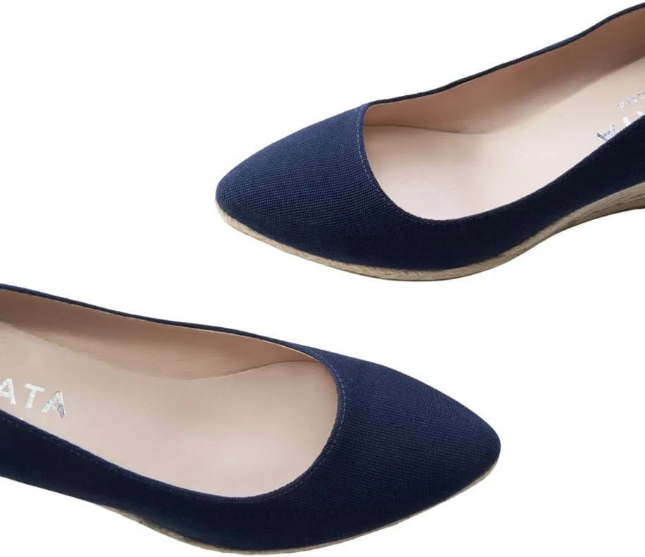 Dunes Canvas Espadrille Wedges with 2 ½” Heel Women's Sandals with Breathable Cotton Canvas and 100% Natural Jute Midsole for All Casual Occasions