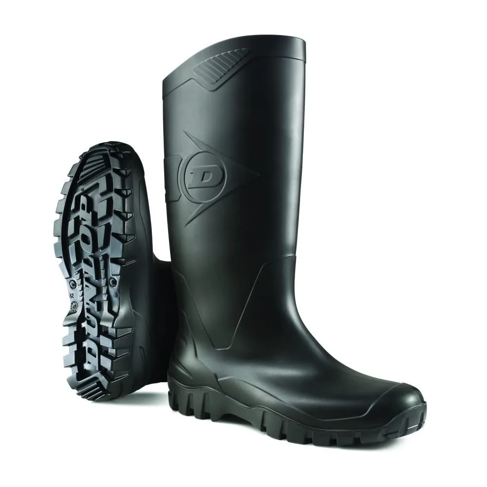 DUNLOP Protective Footwear, Dane, 100% Waterproof PVC, Lightweight and Durable Protective Footwear, MD0HD01.13, Size 13, Black