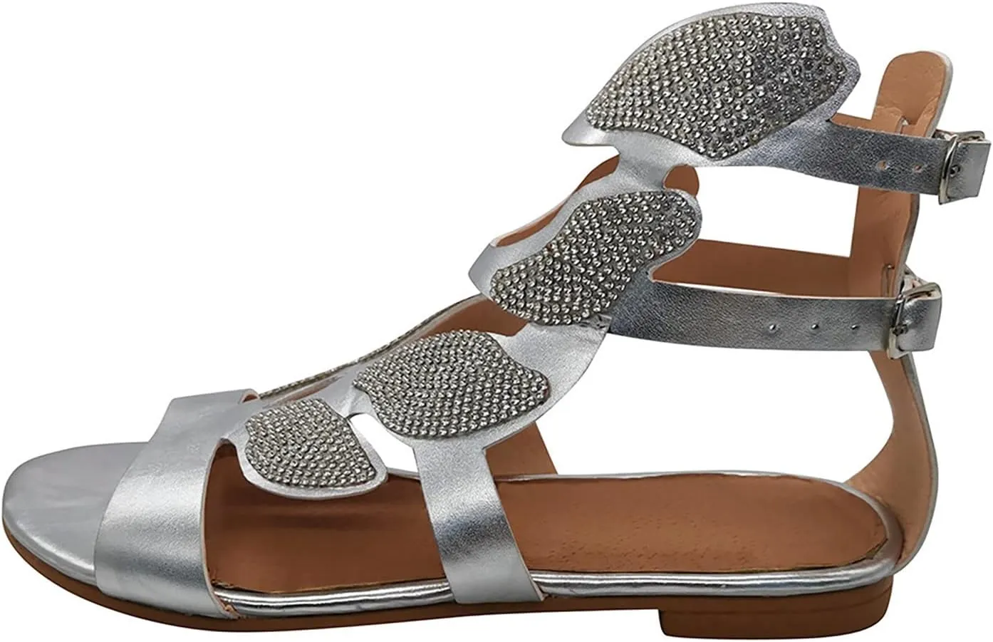 Eduavar Sandals for Women Dressy,Boho Sandals Womens Sandals Low Wedges Peep Toe Wrapped Sexy Cute Diamond Dressy Sandals