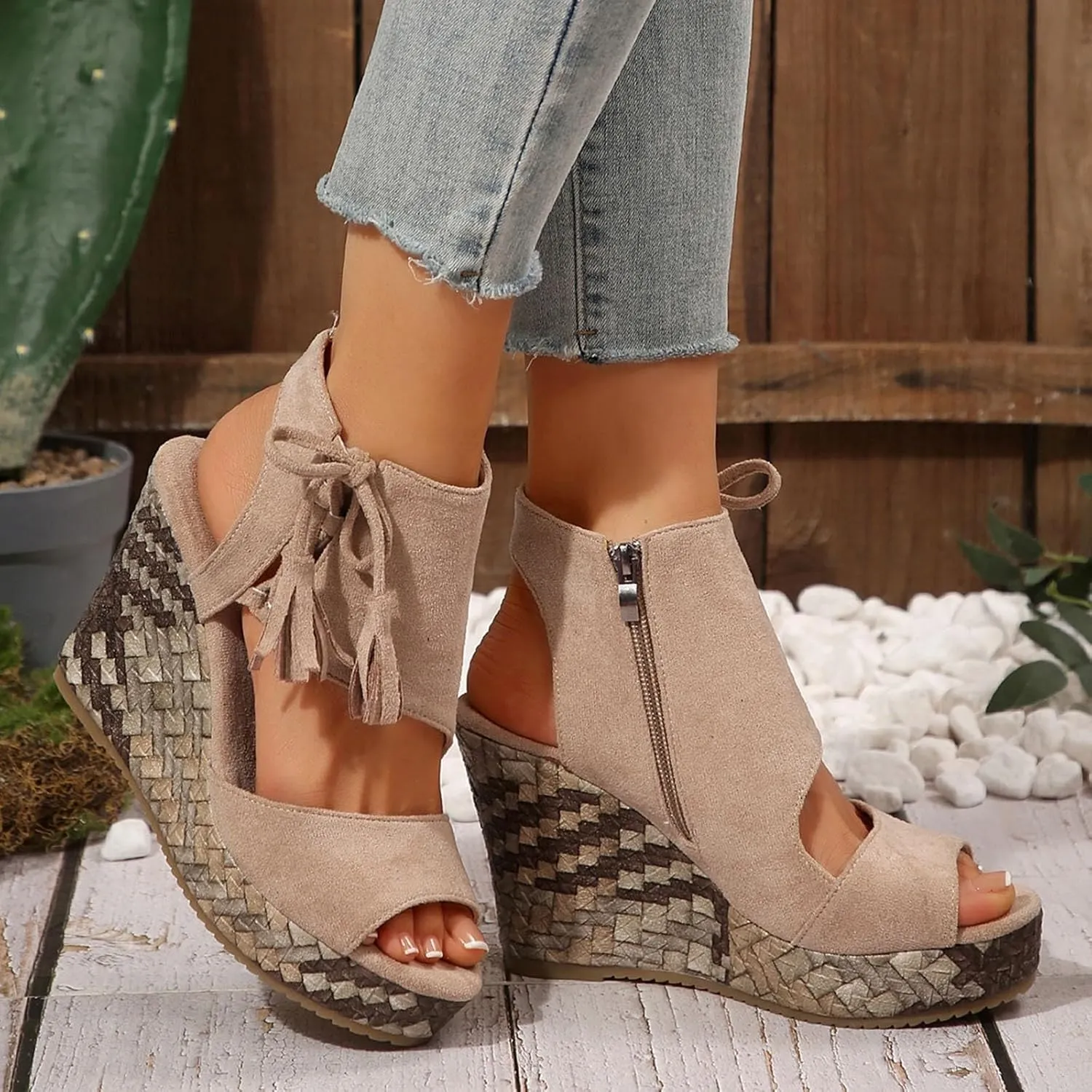 Eduavar Womens Wedge Sandals, Orthopedic Sandals for Women Sandals Open Toe Wedge Platform Sandal with Back Strap