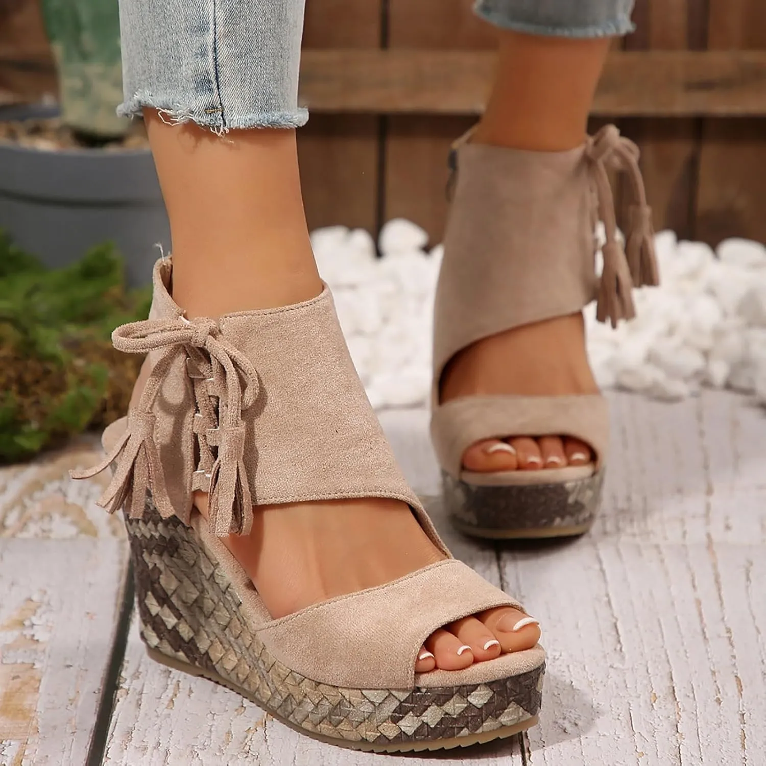 Eduavar Womens Wedge Sandals, Orthopedic Sandals for Women Sandals Open Toe Wedge Platform Sandal with Back Strap