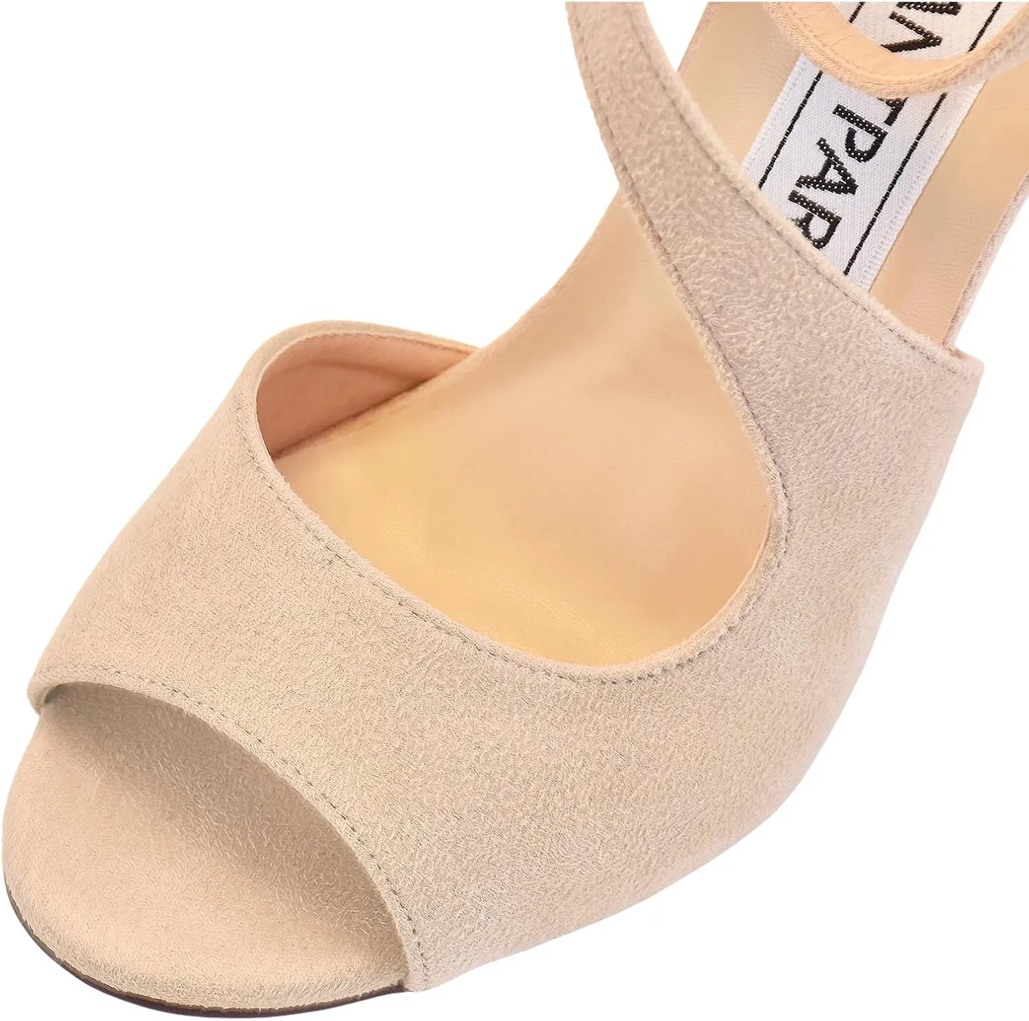 ELEGANTPARK Sandals for Women Peep Toe High Heels Cross Strappy Wedding Evening Dress Shoes Buckle Stain