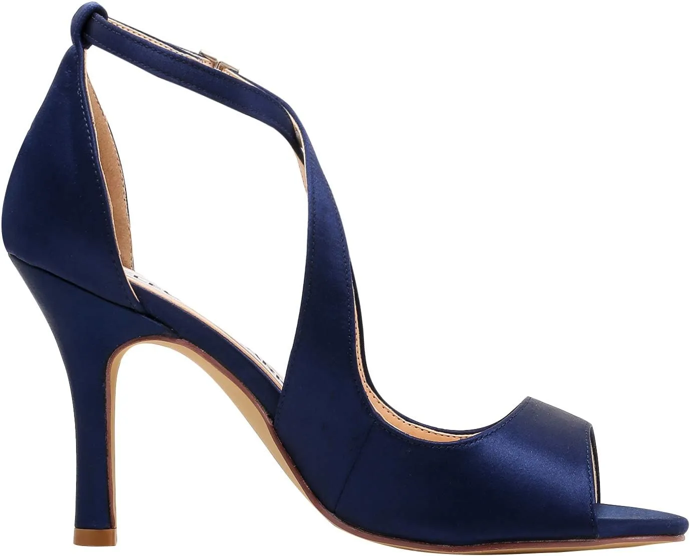 ELEGANTPARK Sandals for Women Peep Toe High Heels Cross Strappy Wedding Evening Dress Shoes Buckle Stain