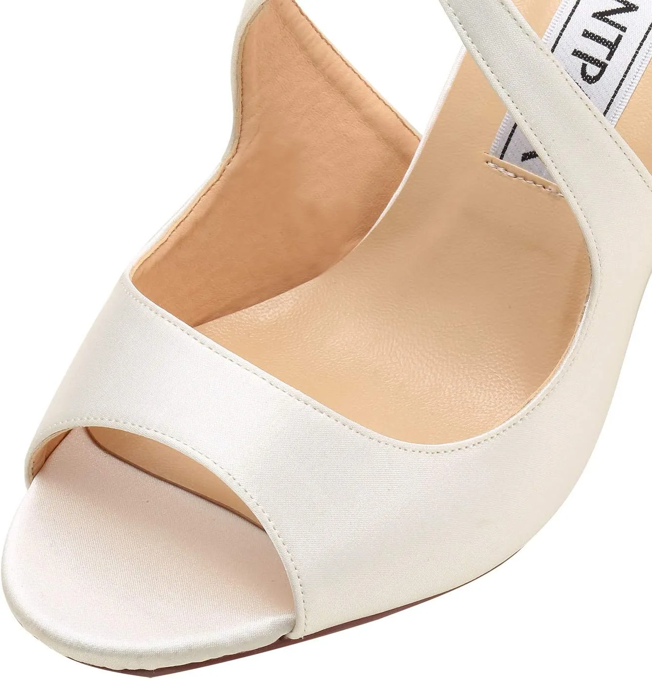 ELEGANTPARK Sandals for Women Peep Toe High Heels Cross Strappy Wedding Evening Dress Shoes Buckle Stain