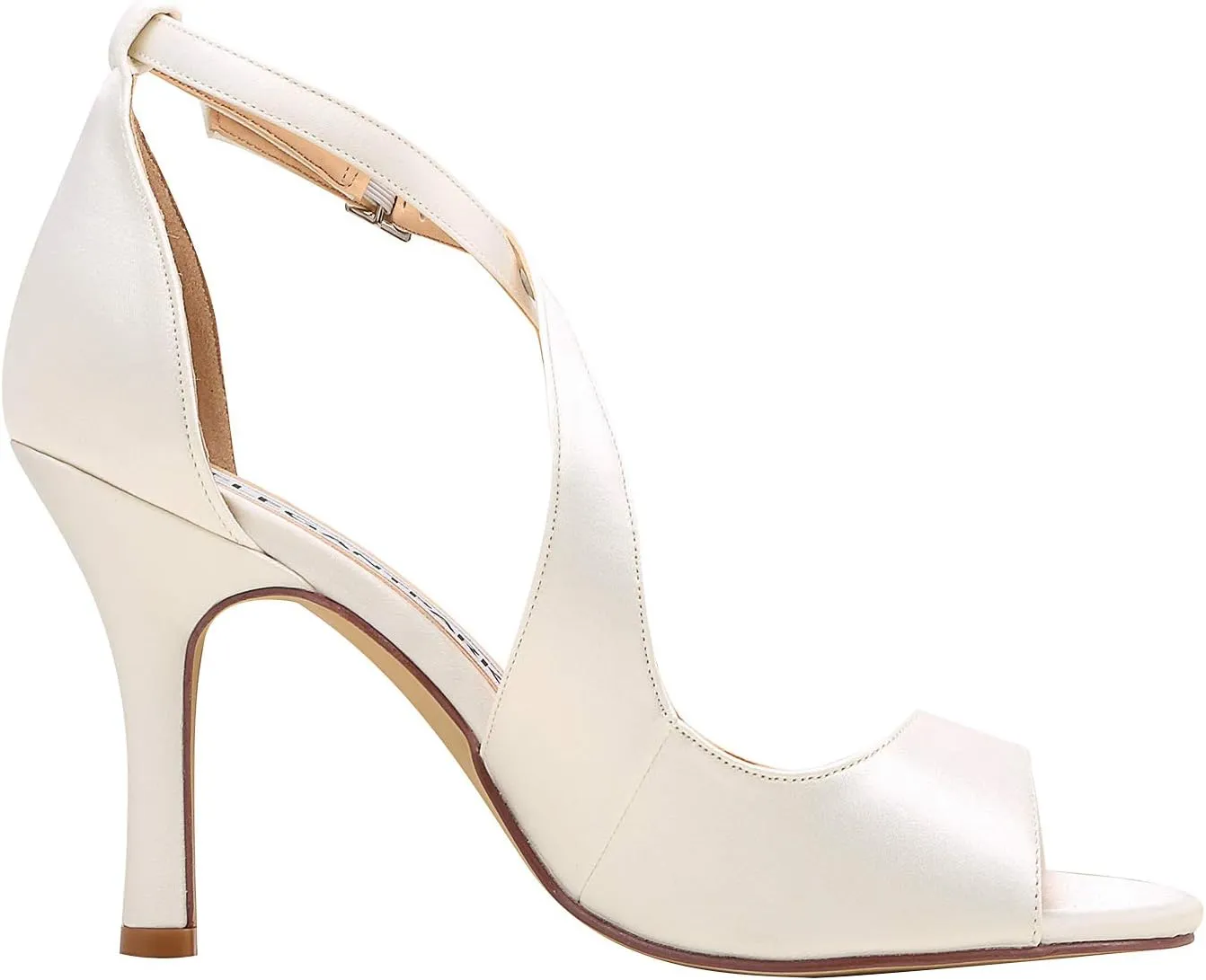 ELEGANTPARK Sandals for Women Peep Toe High Heels Cross Strappy Wedding Evening Dress Shoes Buckle Stain