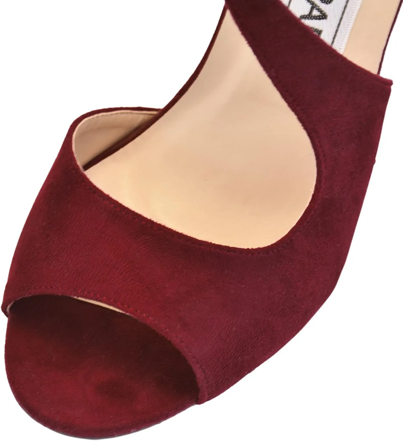 ELEGANTPARK Sandals for Women Peep Toe High Heels Cross Strappy Wedding Evening Dress Shoes Buckle Stain