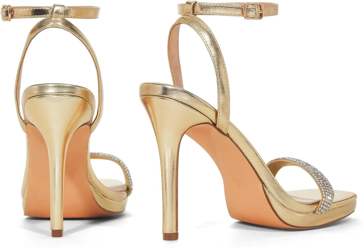 Elisabet Tang Women’s Stilettos Heeled Sandals Open Square Toe Heels,4.3 Inch Open Toe Strappy Sexy High Heels Ankle Strap Buckle Heels for Party Wedding Dress Daily Wear Shoes