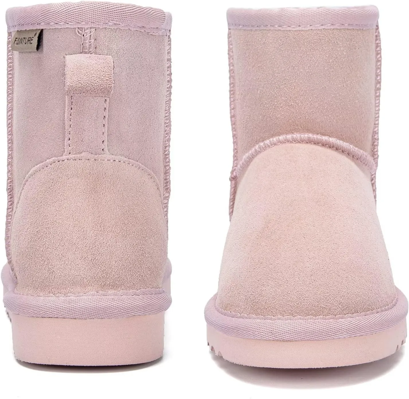 FANTURE Kids Snow Boots Boys Girls Winter Boots Cow Suede Warm Faux Fur Lined Durable Shoes(Little Kid/Big Kid)