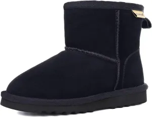 FANTURE Kids Snow Boots Boys Girls Winter Boots Cow Suede Warm Faux Fur Lined Durable Shoes(Little Kid/Big Kid)