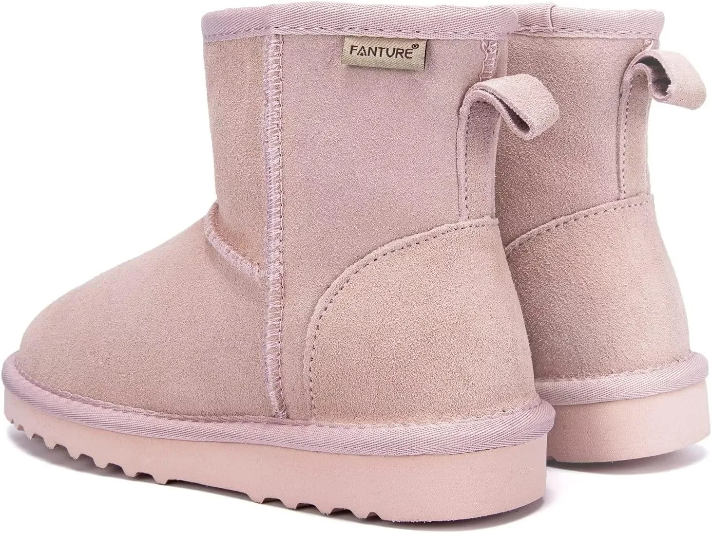 FANTURE Kids Snow Boots Boys Girls Winter Boots Cow Suede Warm Faux Fur Lined Durable Shoes(Little Kid/Big Kid)