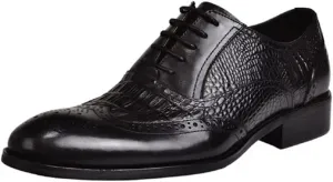 Fashion Crocodile Vintage Fashion Men Shoes Formal Dress Casual Shoes Business Wedding Loafers Brogue Office Prom Wedding Tuxedo Shoes