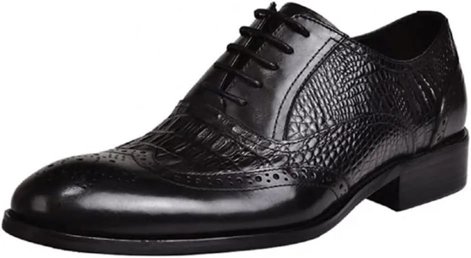 Fashion Crocodile Vintage Fashion Men Shoes Formal Dress Casual Shoes Business Wedding Loafers Brogue Office Prom Wedding Tuxedo Shoes