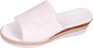Fashion Wedge Sandals for Women Snakeskin Large Size Slippers Arch Support Slip On Sandals Women Clear Flat Sandals