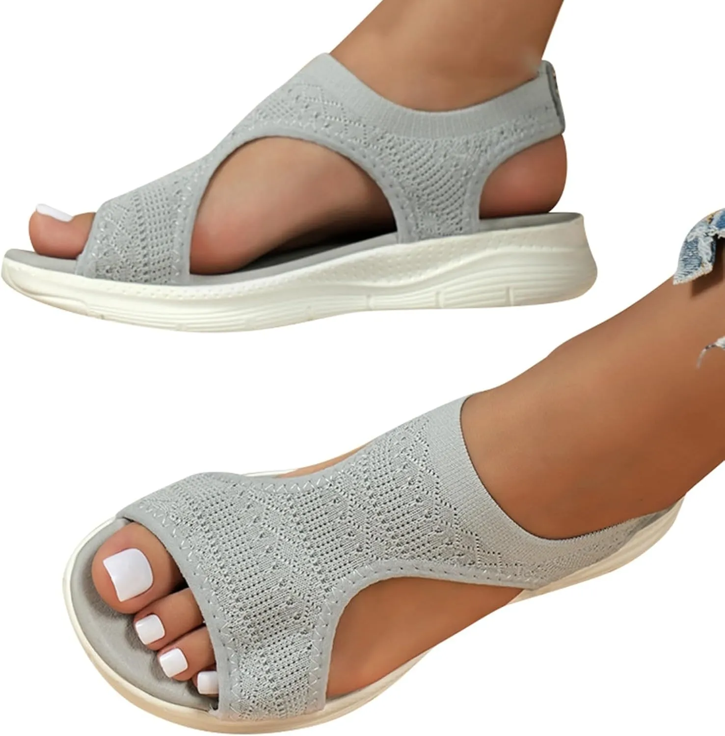 flat shoes, women's elegant, open toe flip flops, comfortable leisure mules, fashion, summer outdoor beach sandals, slippers