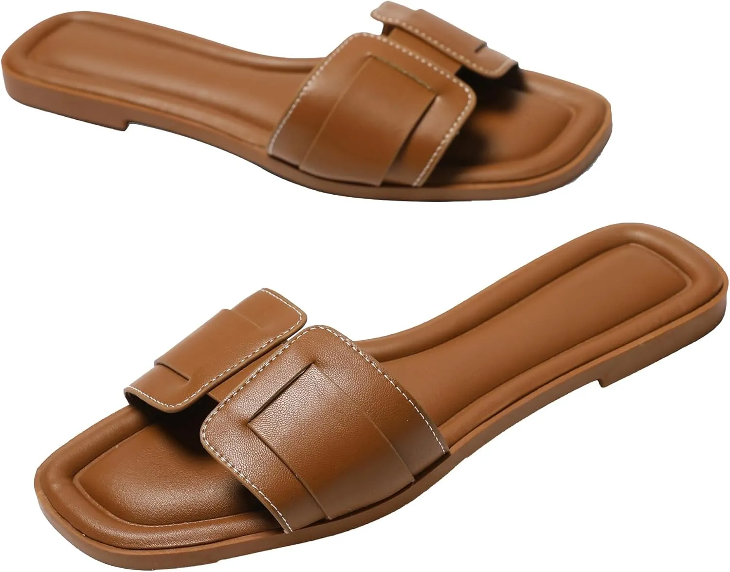 Flat Womens Sandals Flat Slide Sandals Women Black Brown White Sandals Size 6-11