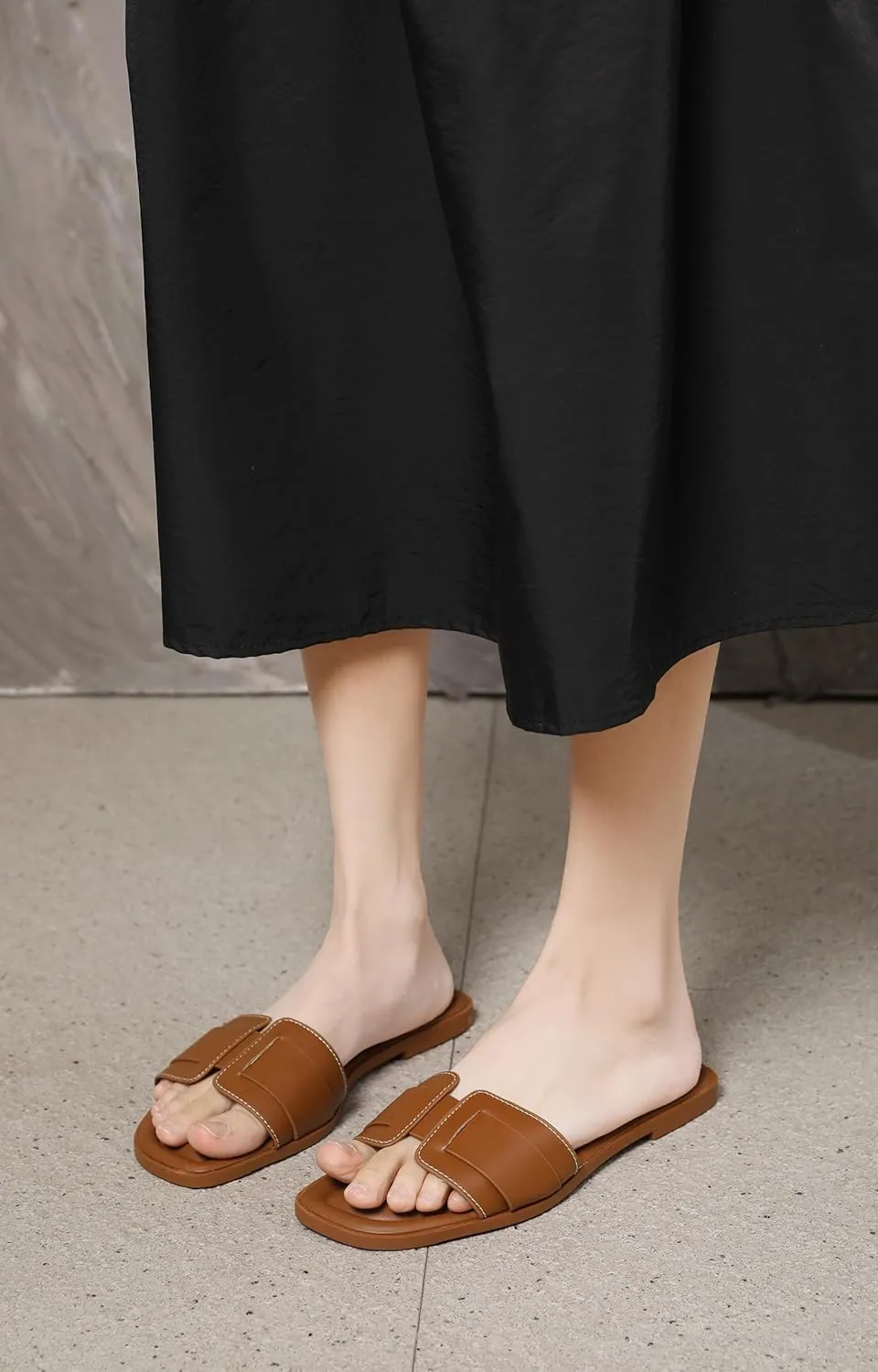 Flat Womens Sandals Flat Slide Sandals Women Black Brown White Sandals Size 6-11