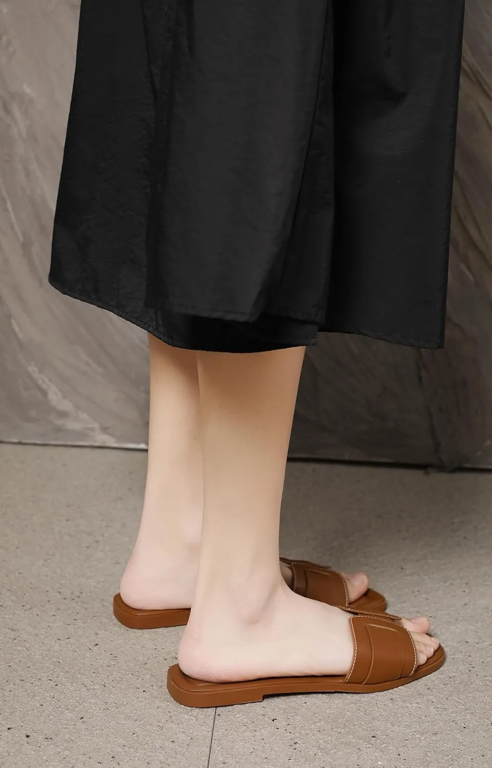 Flat Womens Sandals Flat Slide Sandals Women Black Brown White Sandals Size 6-11