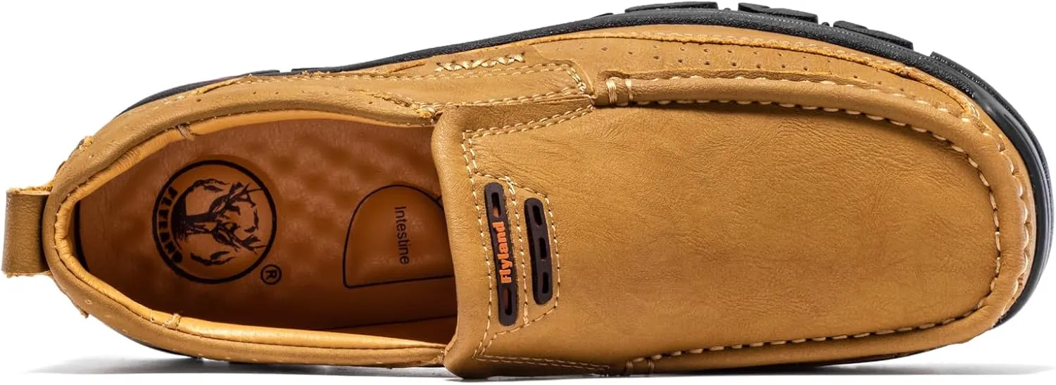 FLYLAND Basic 1.0 Men's Fashion Loafers Vintage Classical Leather Ankle Boots Handmade Chukka Boots Daily Casual Work Office Shoes Driving Shoes