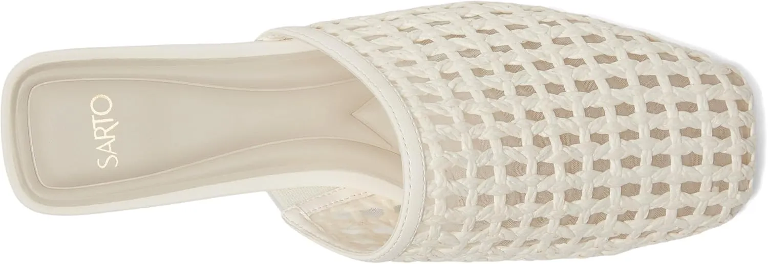 Franco Sarto Tomika2 - Mules for Women - Woven Fabric Upper - Faux Leather Insole - Leather Outsole