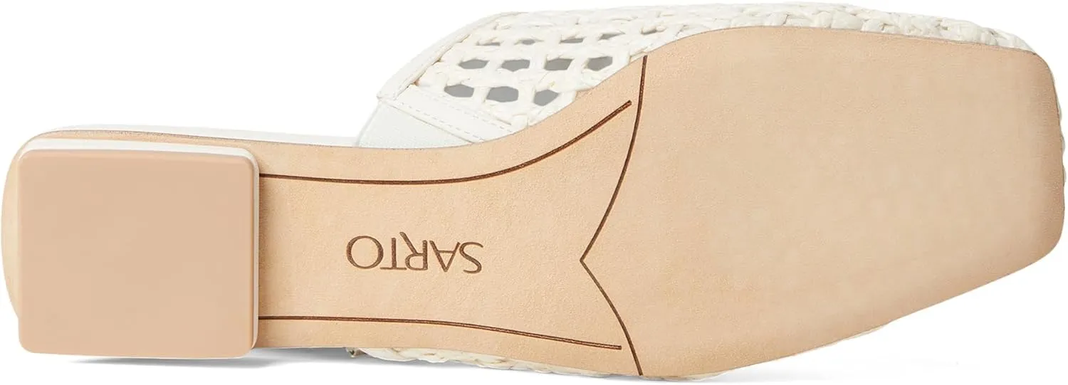 Franco Sarto Tomika2 - Mules for Women - Woven Fabric Upper - Faux Leather Insole - Leather Outsole