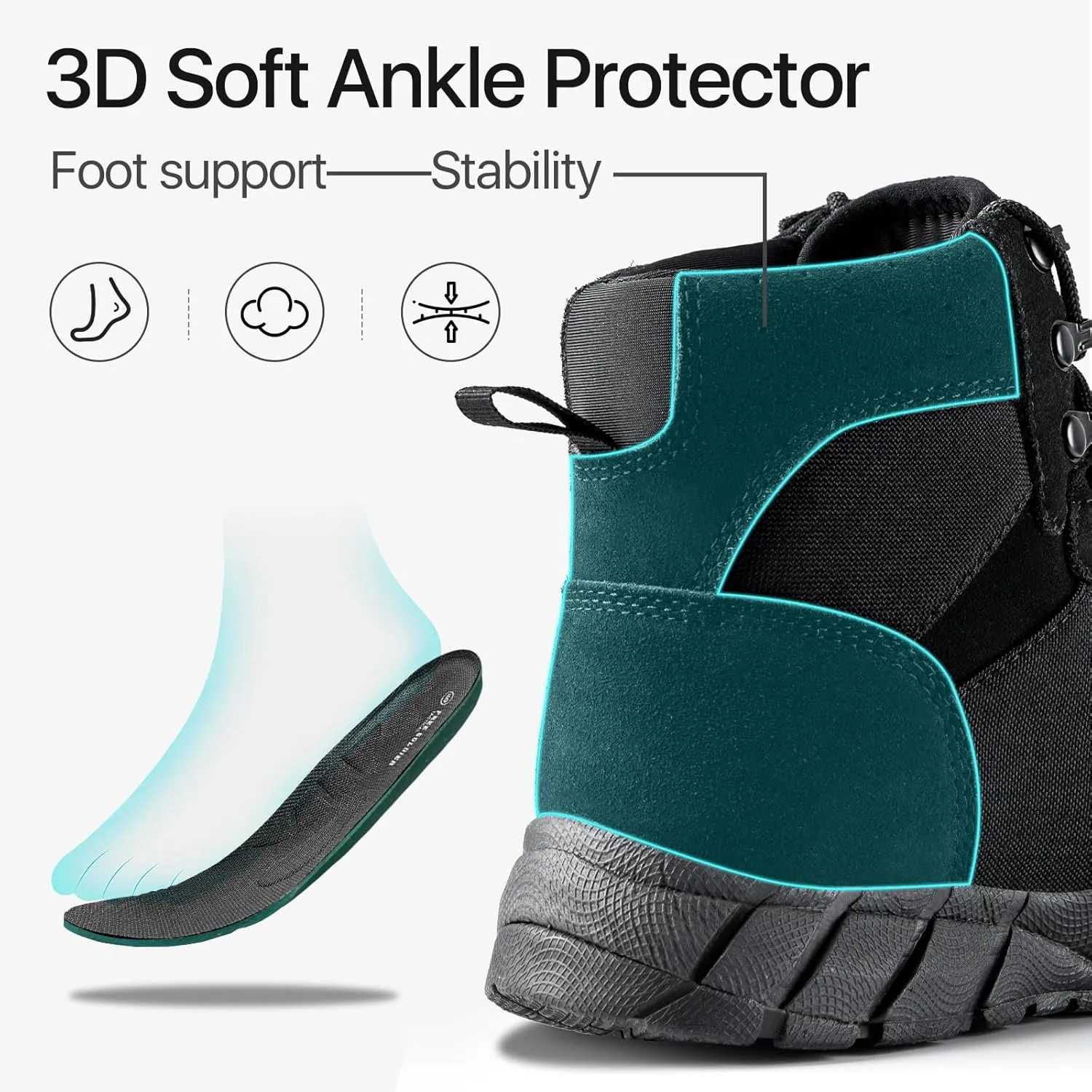 FREE SOLDIER Hiking Work Boots Women's Tactical Boots 6 Inches Lightweight Waterproof Military Boots Outdoors Desert Boots