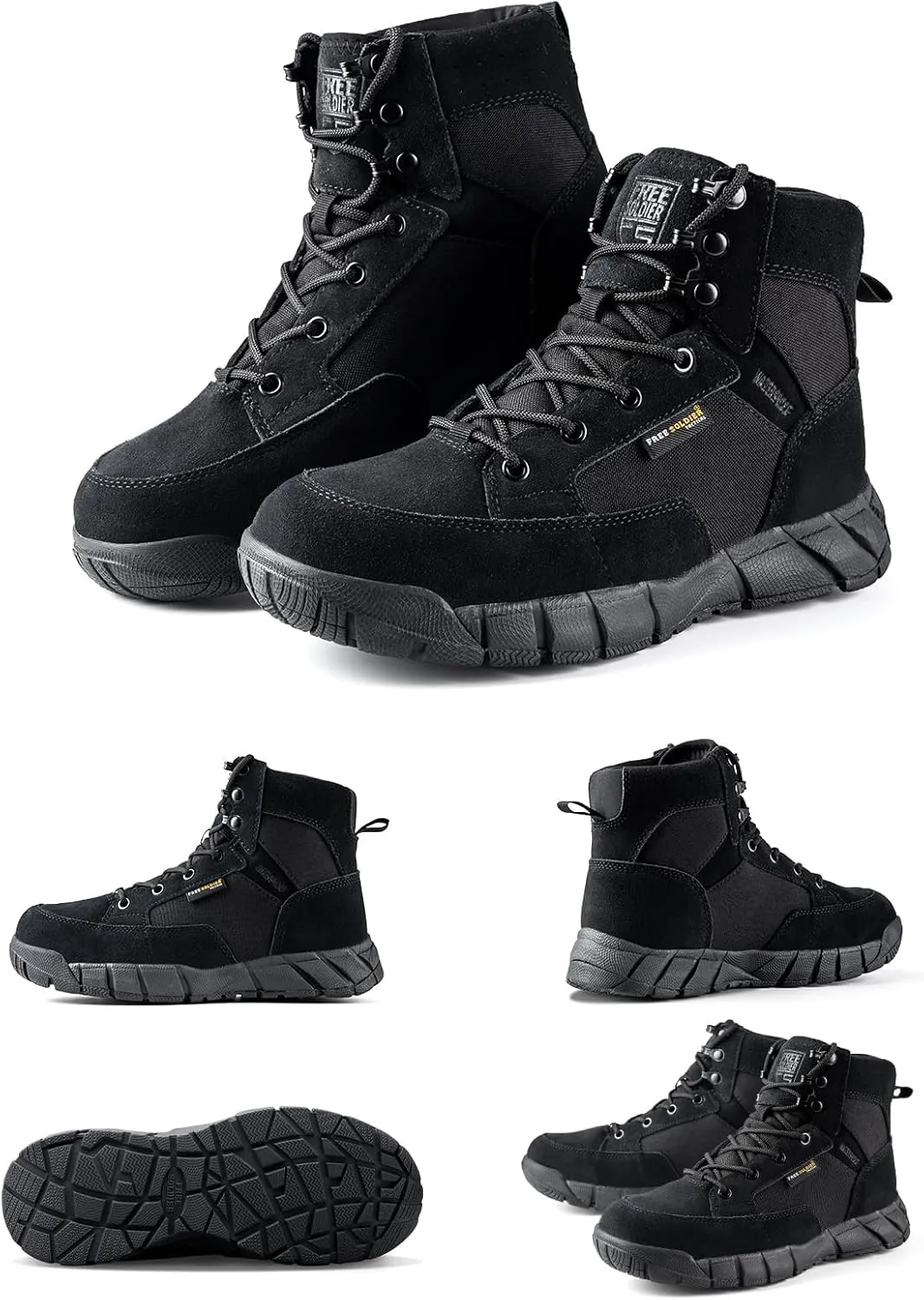 FREE SOLDIER Hiking Work Boots Women's Tactical Boots 6 Inches Lightweight Waterproof Military Boots Outdoors Desert Boots