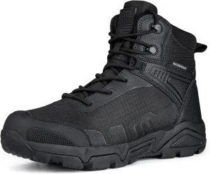 FREE SOLDIER Men's Waterproof Hiking Boots Lightweight Work Boots Military Tactical Boots Durable Combat Boots(Black 9)