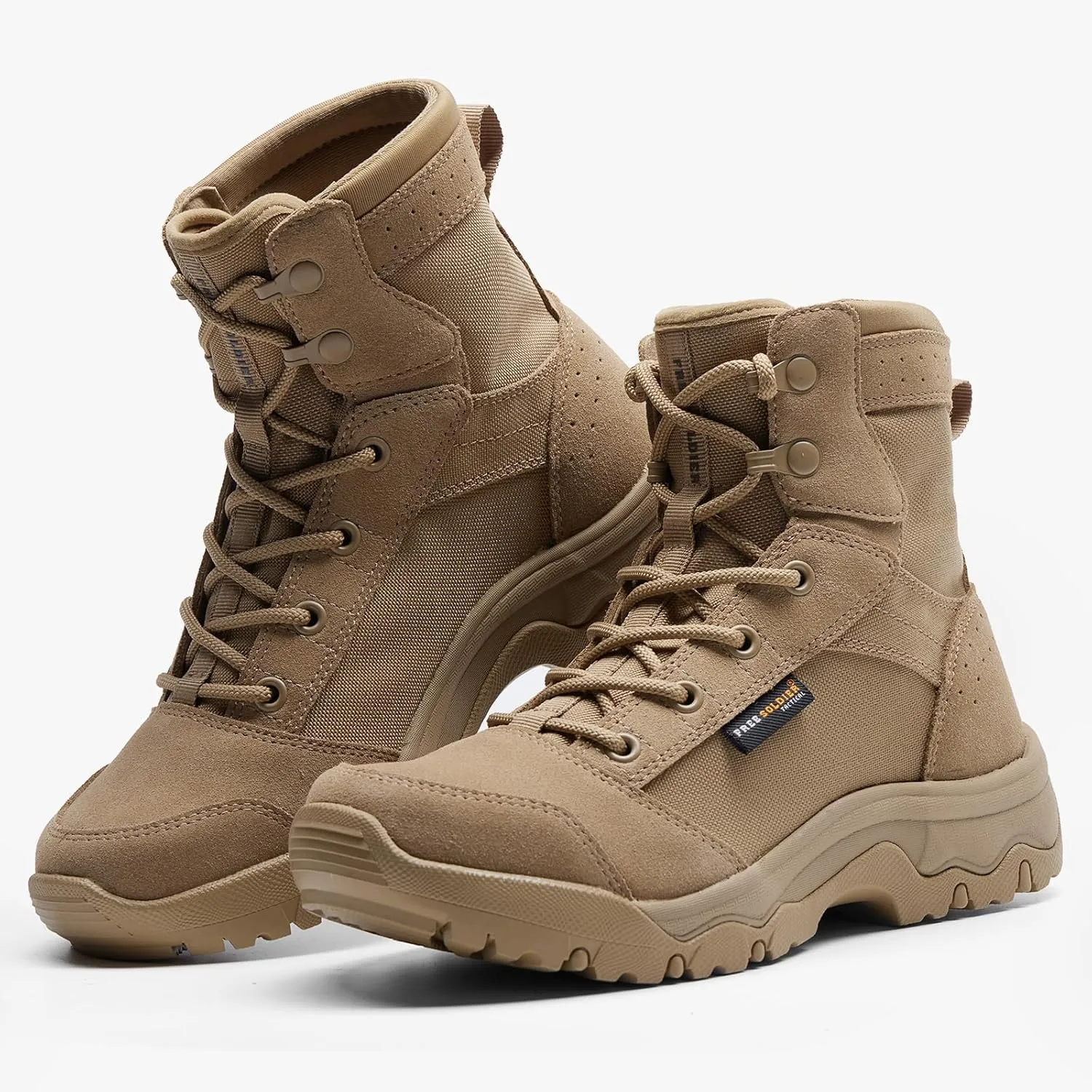 FREE SOLDIER Women’s Tactical Hiking 6 Inches Lightweight Combat Boot Durable Comfortable Work Boots for Women