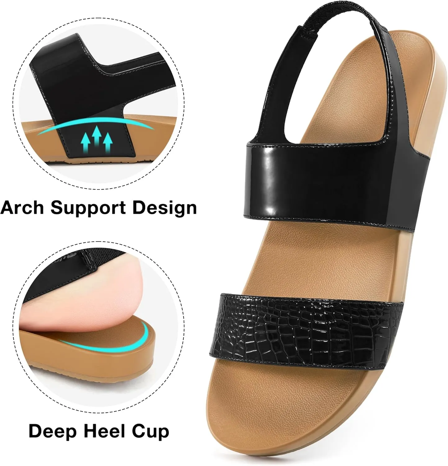 FUDYNMALC Orthopedic Sandals for Women Walking: Athletic Outdoor Shoes Comfortable Hiking Footwear with Elastic Straps