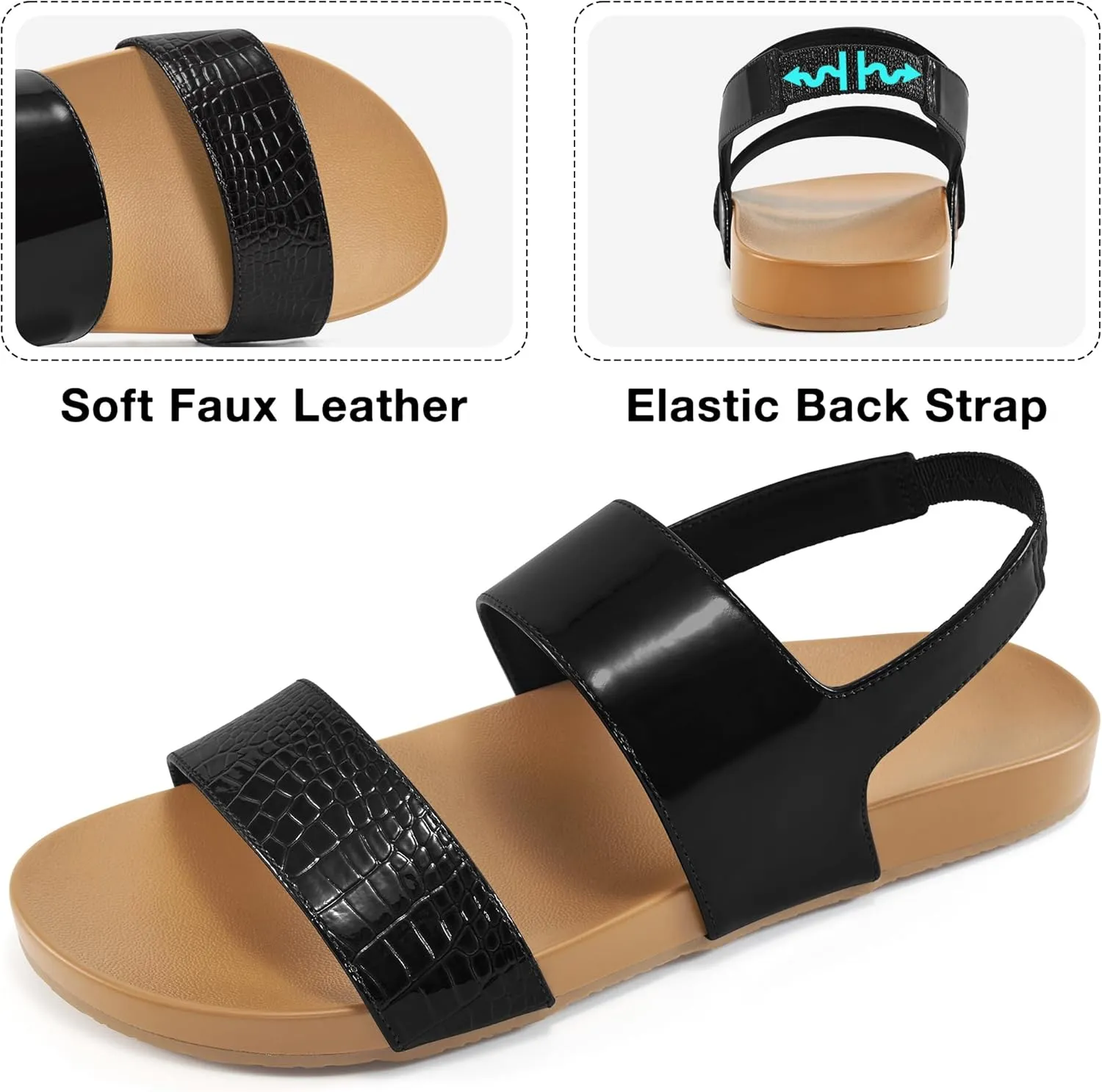 FUDYNMALC Orthopedic Sandals for Women Walking: Athletic Outdoor Shoes Comfortable Hiking Footwear with Elastic Straps