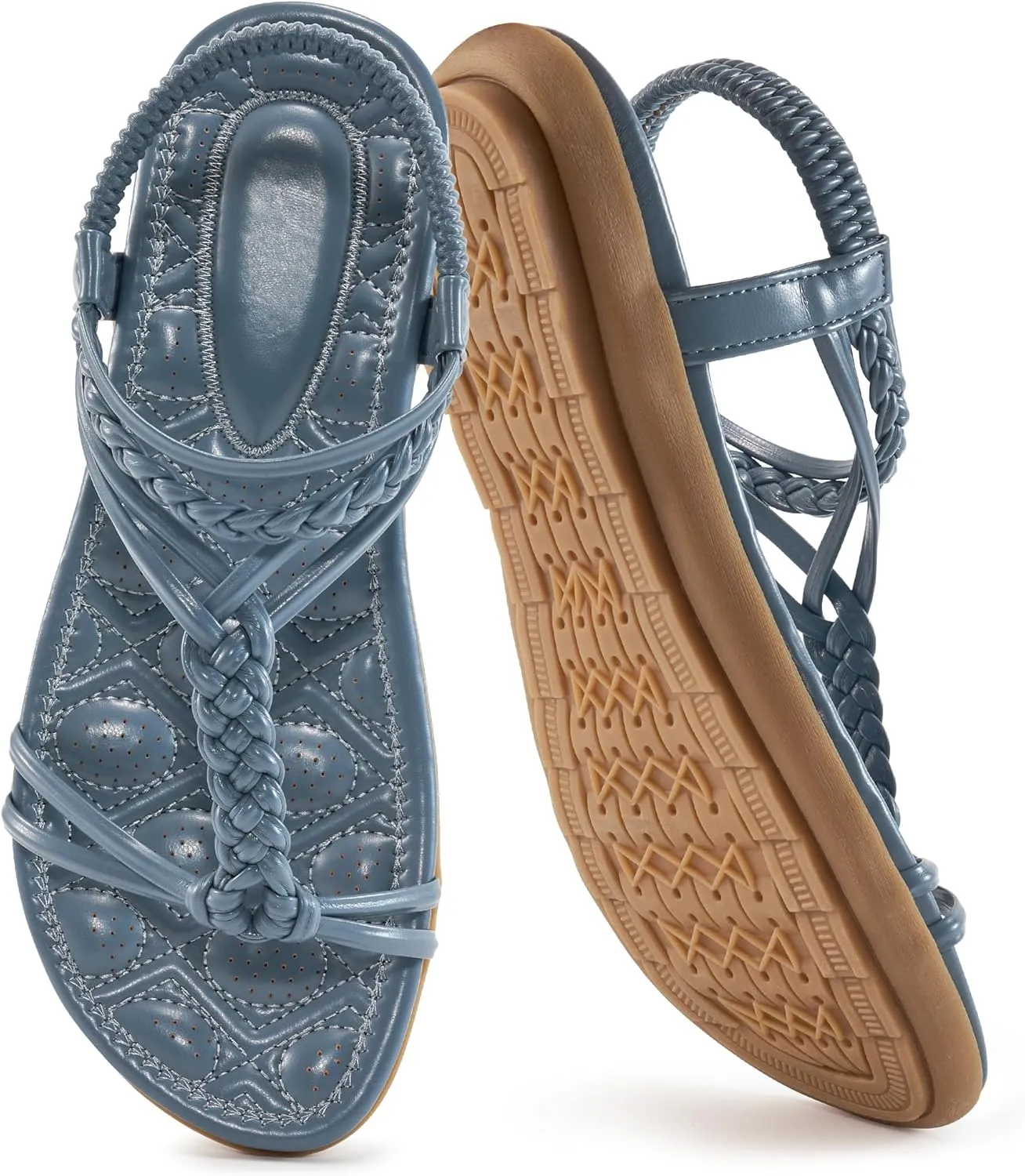FUDYNMALC Womens Flat Sandals Summer: Trendy Beach Dress Shoes 2025 Casual Comfortable Walking Gladiator Footwear