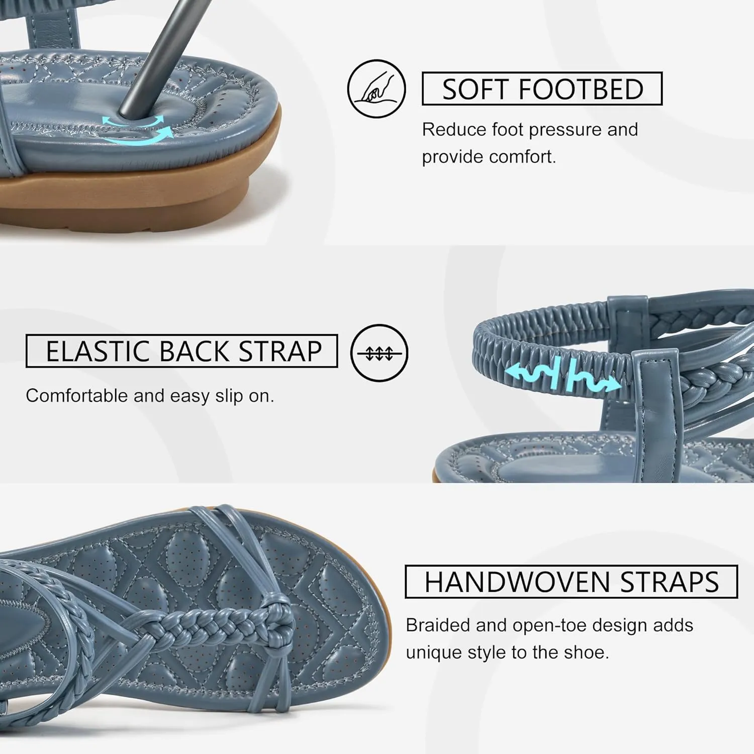FUDYNMALC Womens Flat Sandals Summer: Trendy Beach Dress Shoes 2025 Casual Comfortable Walking Gladiator Footwear