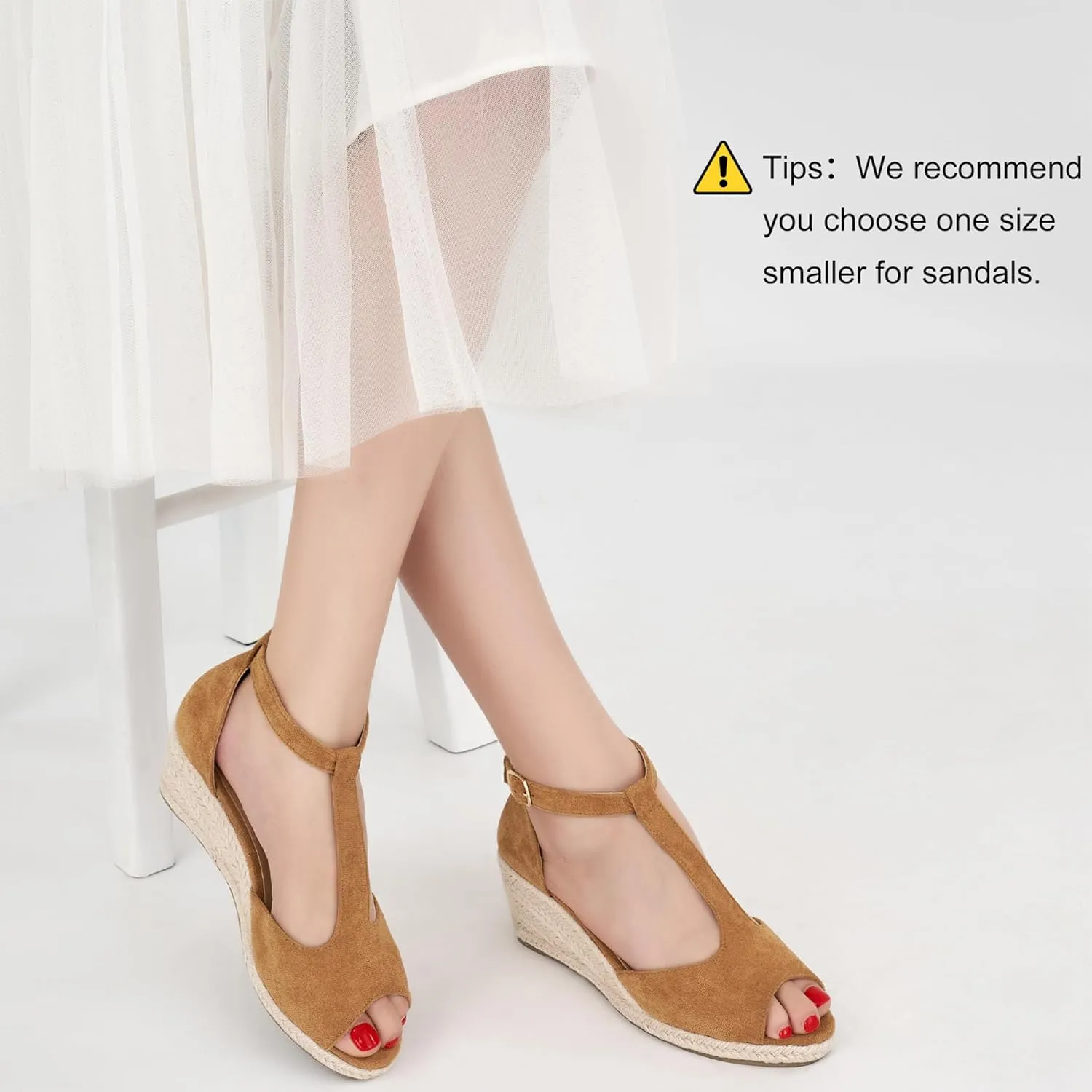 FUDYNMALC Womens Sandals Wedge Heels: Summer Dressy Espadrilles Platforms Shoes Casual Comfortable Open Toe Walking Footwear