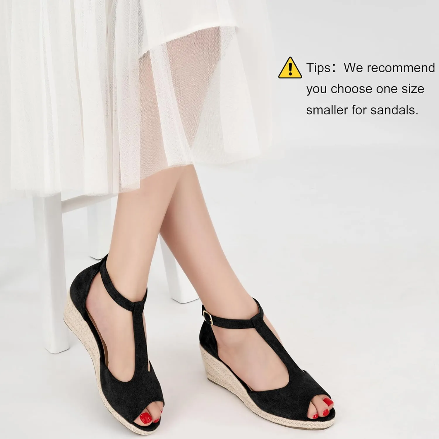 FUDYNMALC Womens Sandals Wedge Heels: Summer Dressy Espadrilles Platforms Shoes Casual Comfortable Open Toe Walking Footwear