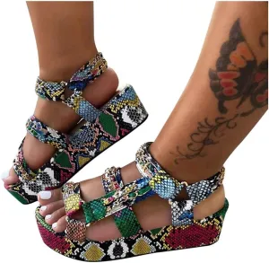 Gibobby Platform Sandals for Women,Women's Sandals Espadrille Wedge Platform Summer Ankle Strap Studded Open Toe Sandal