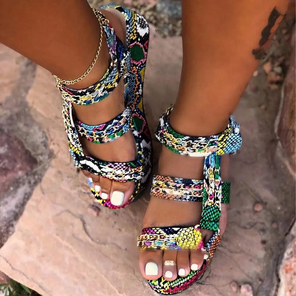 Gibobby Platform Sandals for Women,Women's Sandals Espadrille Wedge Platform Summer Ankle Strap Studded Open Toe Sandal