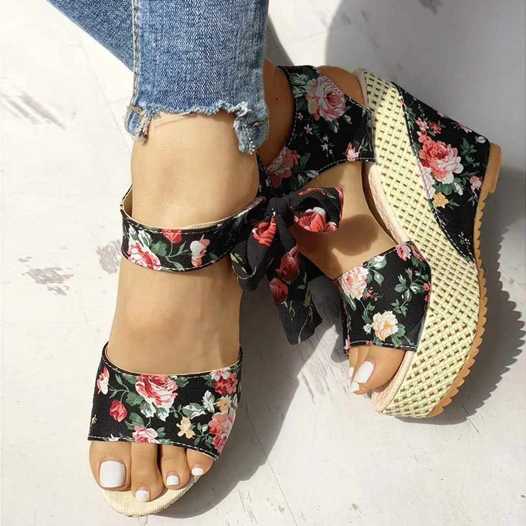 Gibobby Womens Espadrilles Sandals Wedge,Women's Platform Sandals Espadrille Wedge Ankle Strap Studded Open-Toe Sandals