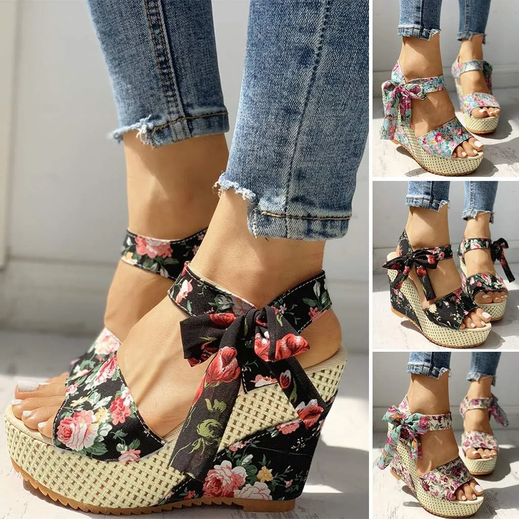 Gibobby Womens Espadrilles Sandals Wedge,Women's Platform Sandals Espadrille Wedge Ankle Strap Studded Open-Toe Sandals