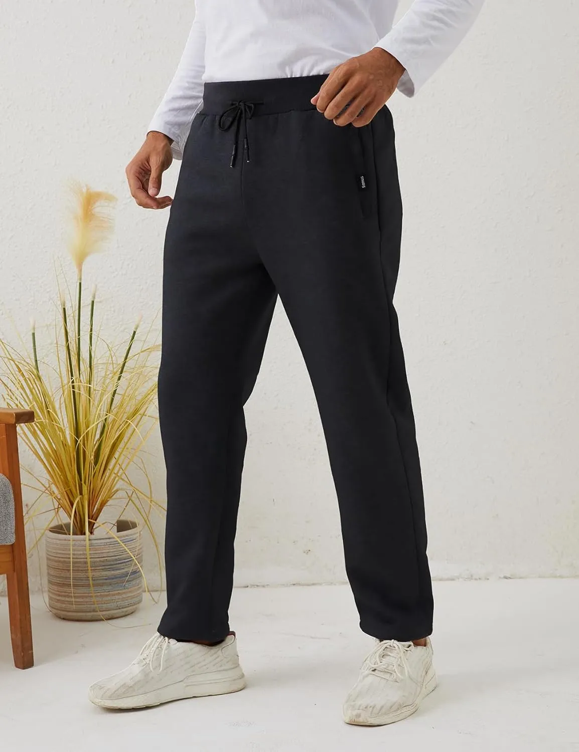 Gihuo Men Sweatpants Sherpa Fleece Lined Sweatpants Winter Thermal Active Outdoor Sports Track Jogger Pants