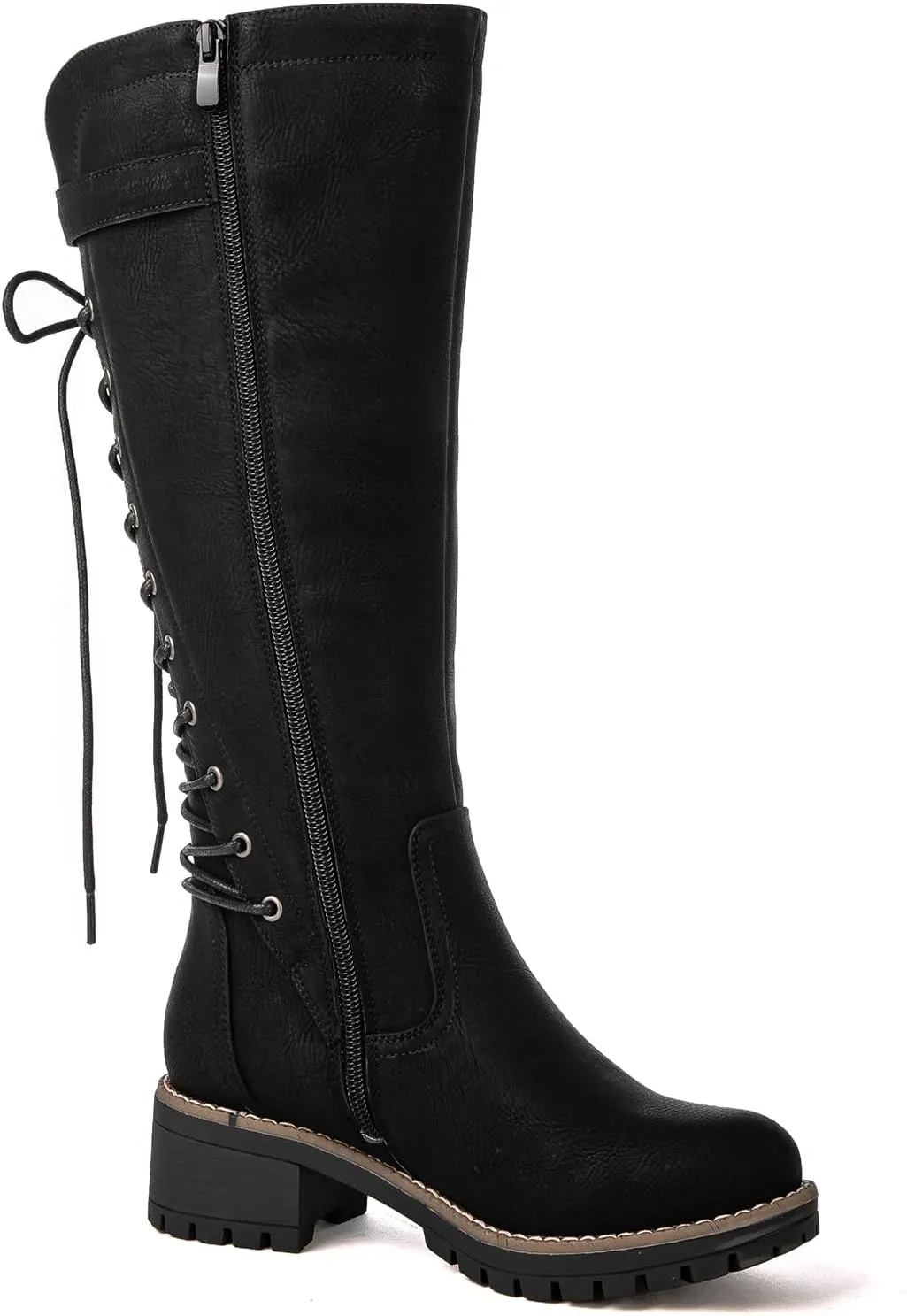 GLOBALWIN Women's Lace Up Back Knee High Fashion Boots