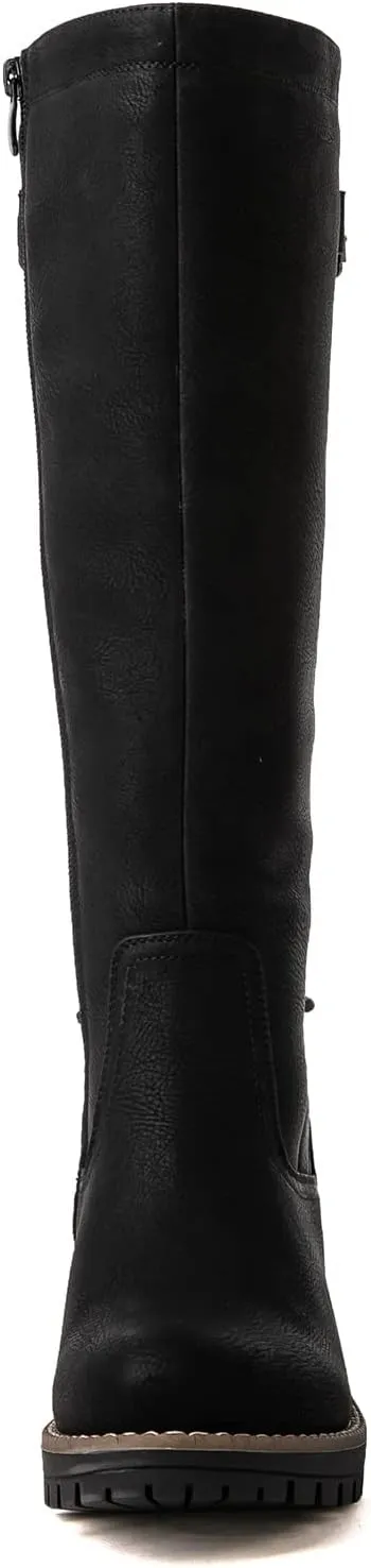 GLOBALWIN Women's Lace Up Back Knee High Fashion Boots