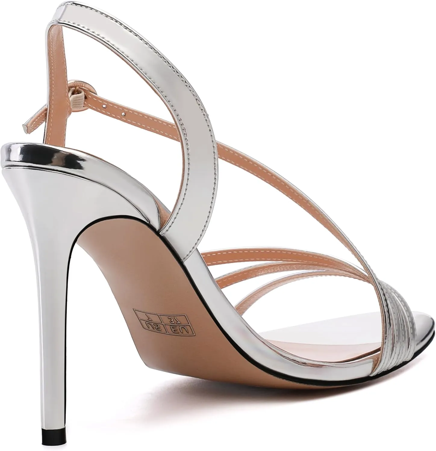 Gold Strappy Heels for Women, Sex Women's High Heels Open Toe Stilettos Strappy Ankle Strap Sandals Comfort Dress Party Shoes